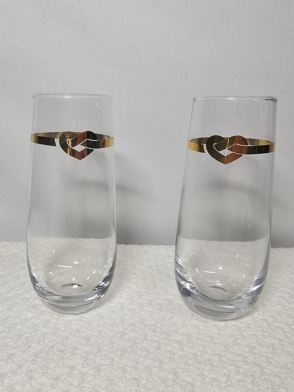 kate spade With Love X Lenox Gold Heart Band Stemless Champagne Flutes (Pair)
